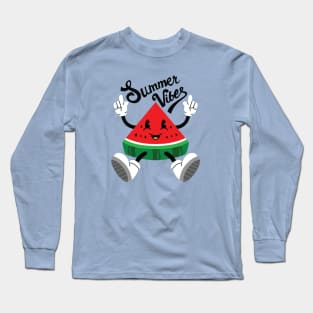 Cute Mascot Watermelon Long Sleeve T-Shirt